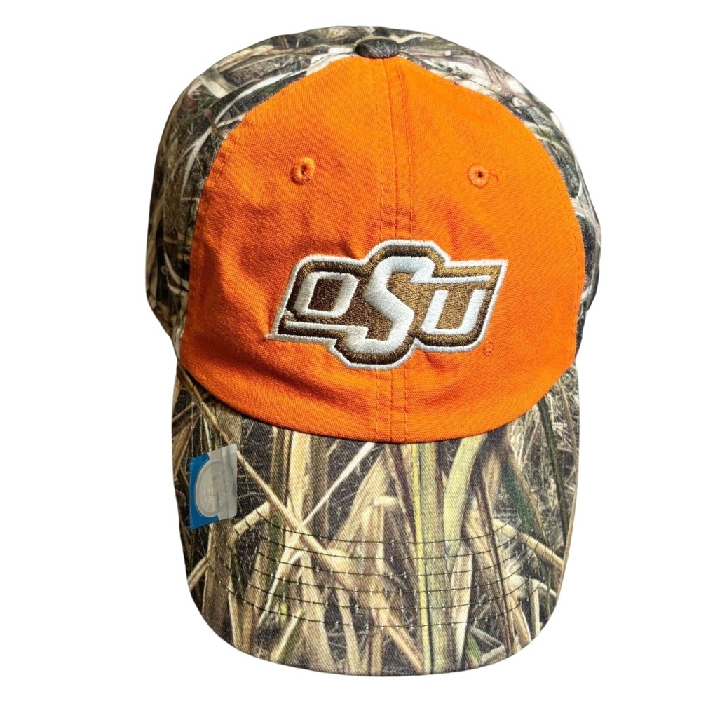 Captivating Headwear OSU Oklahoma State‎ Cowboys Camo Orange Adjustable Hat NEW